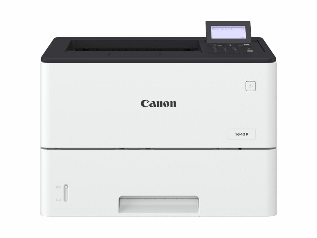 Schwarz weißer Laserdrucker auf weißem Hintergrund